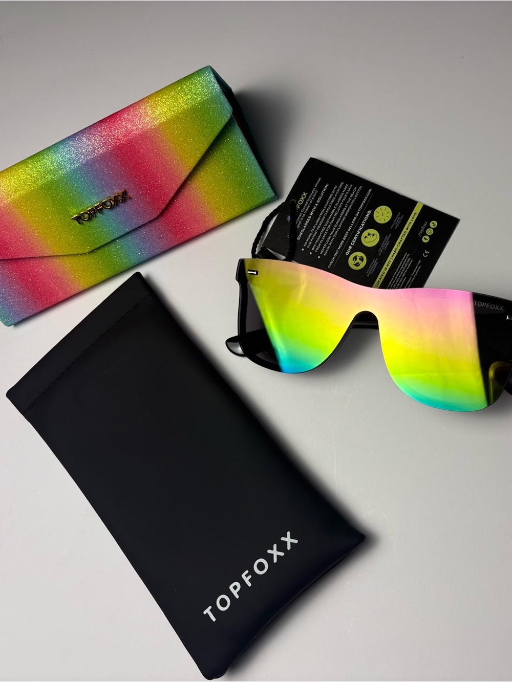 TopFoxx Rainbow Shield Sunglasses - Multicolor Women’s